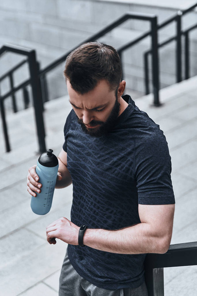 man with sport bottle - Photo, Image