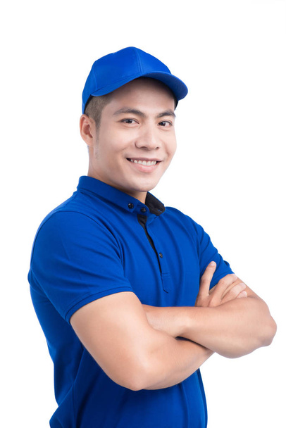 Postinkantaja sinisessä univormussa
 - Valokuva, kuva