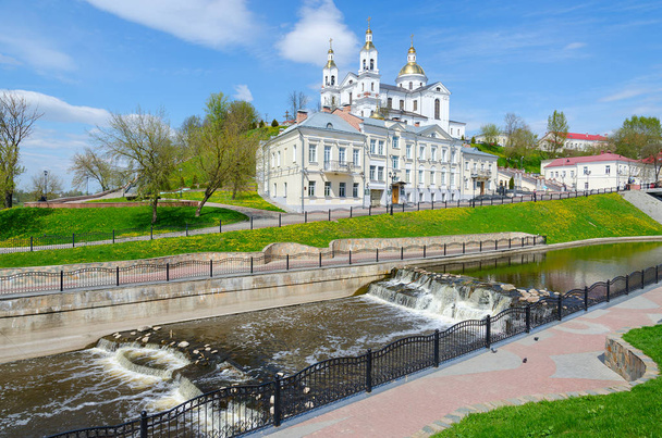 Holy Dormition Cathedral on Assumption Mount and Holy Spirit Monastery at river Vitba, Vitebsk, Belarus - Valokuva, kuva