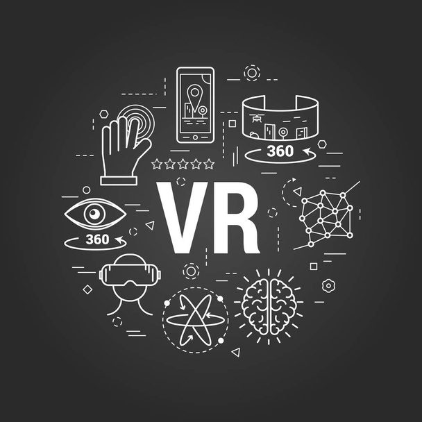 Virtual Reality on black - Vector, afbeelding
