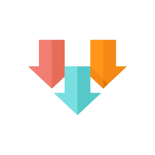 Flat icon - Multiple down arrow - Vector, Image