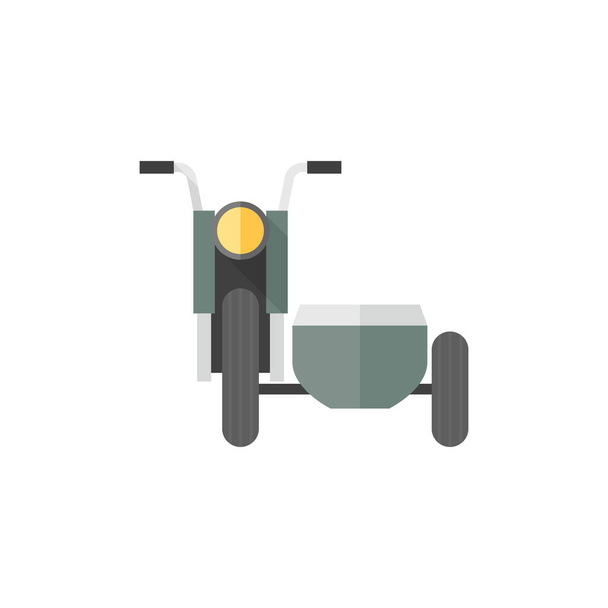 Icône plate - moto militaire
 - Vecteur, image