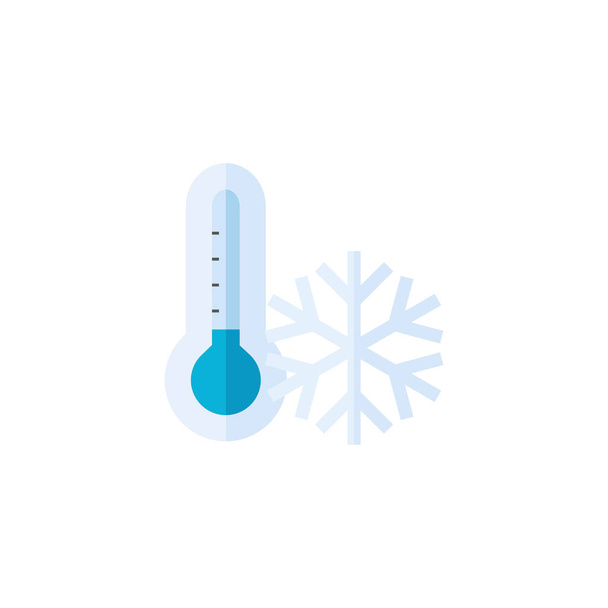 thermometer platte pictogram - Vector, afbeelding