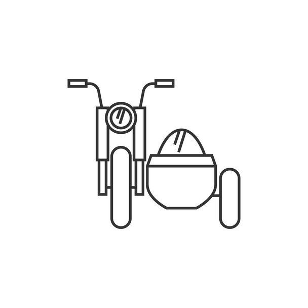 Значок контура - военный мотоцикл
 - Вектор,изображение