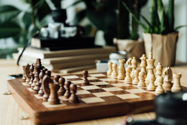 chess board set for a new game - Φωτογραφία, εικόνα