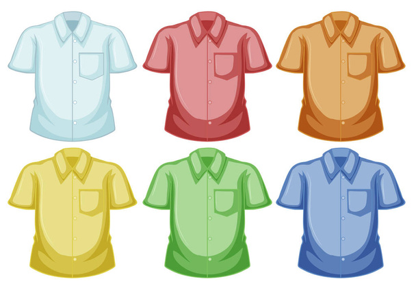 Hemdvorlagen in verschiedenen Farben - Vektor, Bild