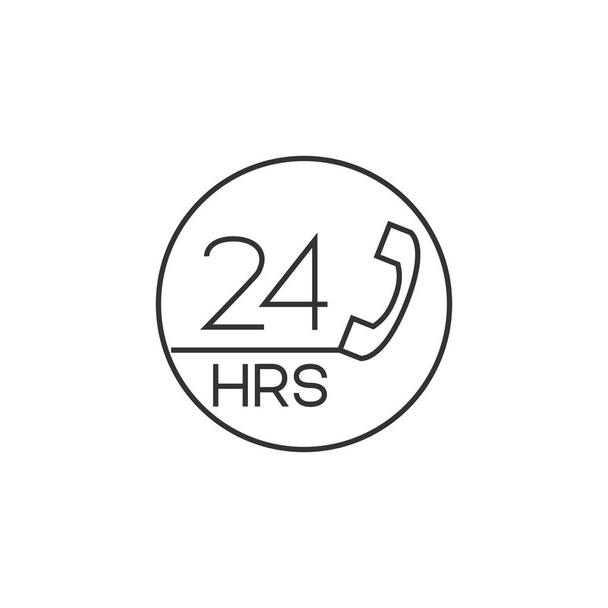 Περίγραμμα εικονίδιο - 24 ώρες - Διάνυσμα, εικόνα