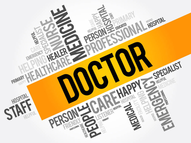 Doctor word cloud collage - Vector, Image