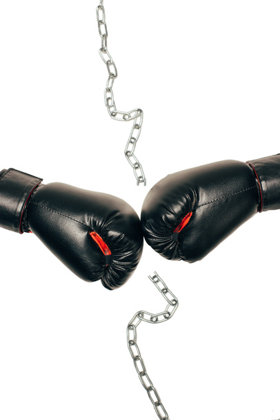 μαύρα γάντια πυγμαχίας  - Φωτογραφία, εικόνα