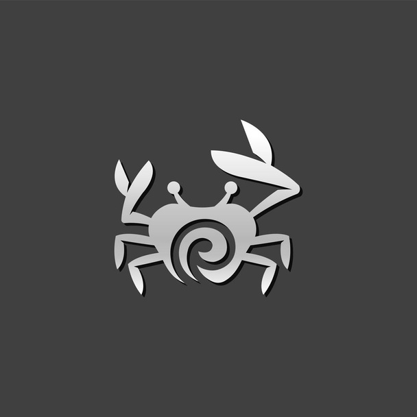 Металева ікона Краб
 - Вектор, зображення