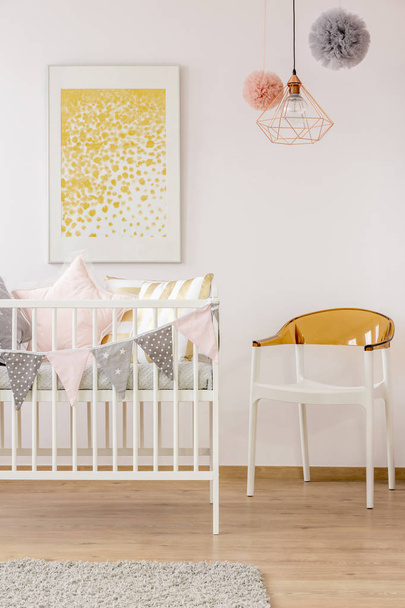 Poster over cozy nursery crib - Фото, изображение