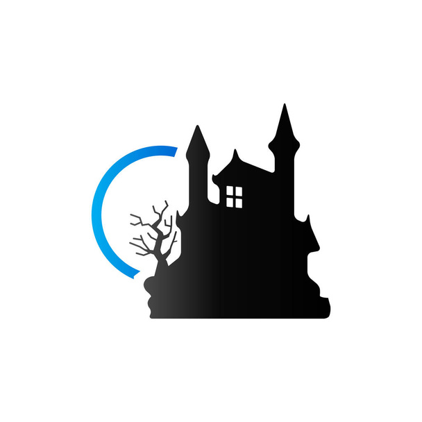 Duo Tone ikona - temný hrad - Vektor, obrázek