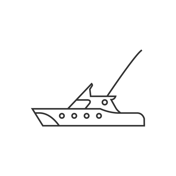 Начерки значок - рибальський човен
 - Вектор, зображення
