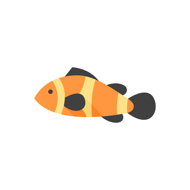 Plochý ikona - Clown ryb - Vektor, obrázek