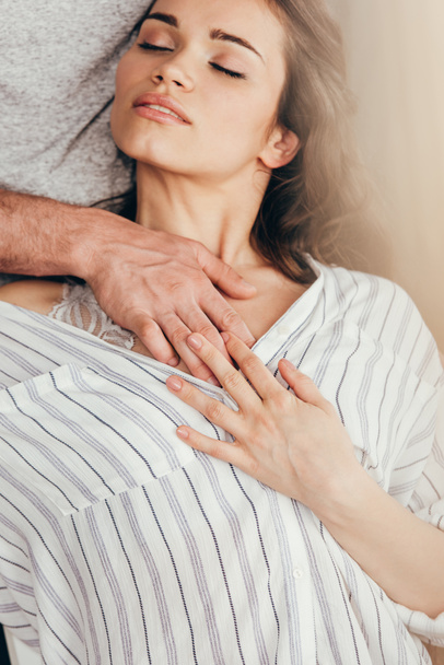man touching chest of sensual woman - Photo, Image