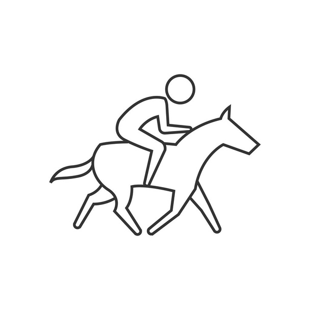 Ícone de contorno - Equitação
 - Vetor, Imagem