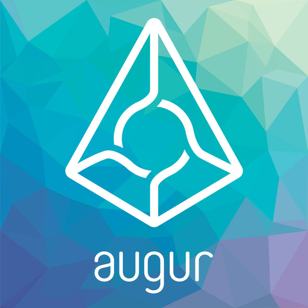 Augur temsilcisi blockchain cripto para birimi vektör logosu - Vektör, Görsel