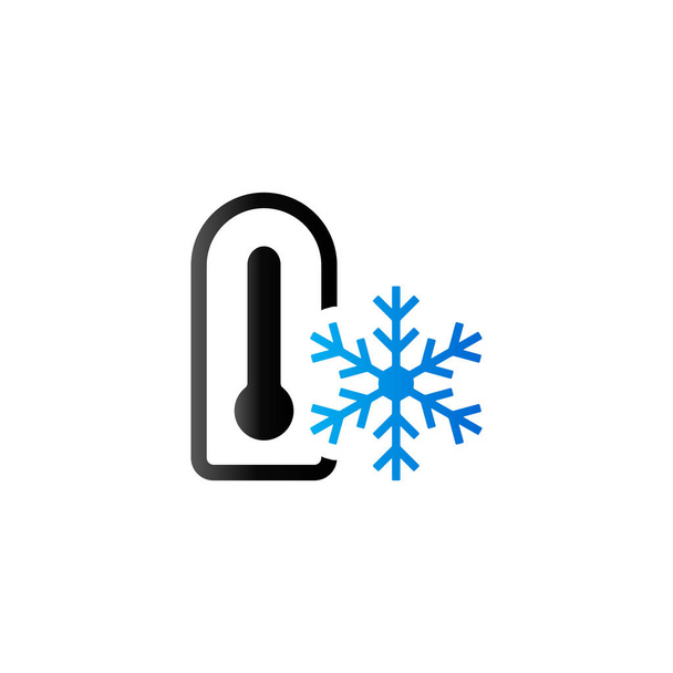 thermometer platte pictogram - Vector, afbeelding