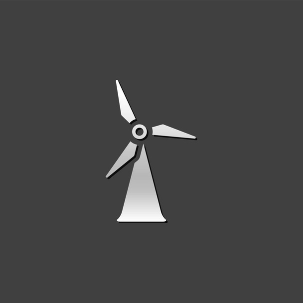 Metallic Icon - Wind turbine - Vector, Image