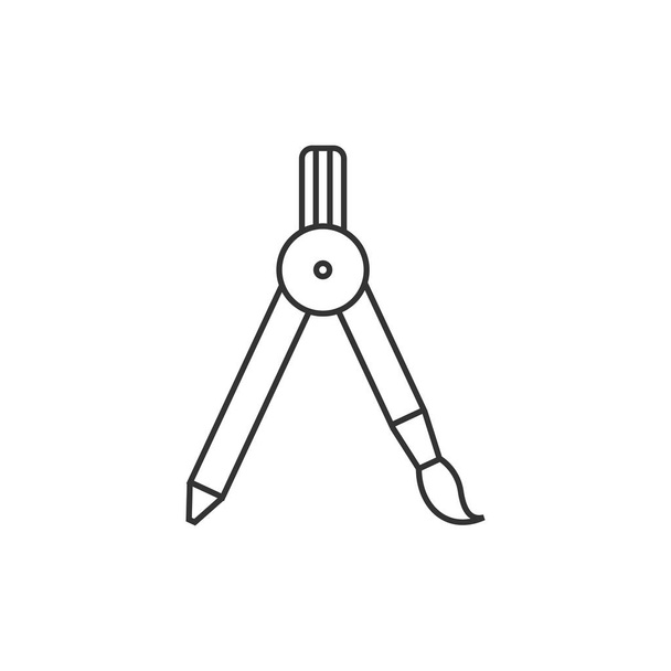 Szerkezeti ikon - rajz iránytű - Vektor, kép