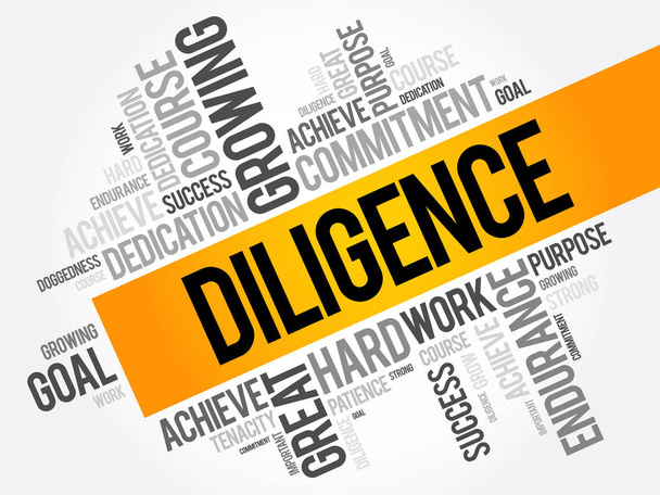 Diligence word cloud collage - Vector, afbeelding