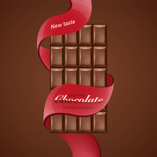 Chocolate con cinta roja alrededor
, - Vector, imagen