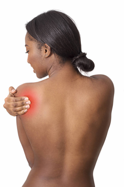 young woman suffering from back pain - Φωτογραφία, εικόνα