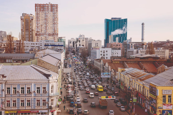 Top view of the streets of Kiev - Foto, Imagen