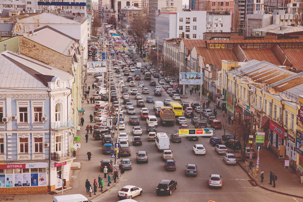 Top view of the streets of Kiev - Foto, Imagen