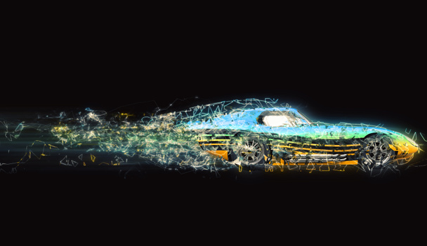 Винтажный гоночный болид Aston Martin - угловатая низкопольная трасса
 - Фото, изображение