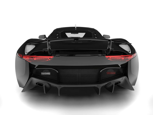 Jet black urban elegant sports car - tail view - Photo, Image