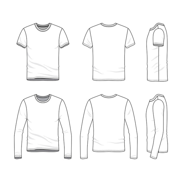 Clothing set of male shirt and tee. - Vector, Image