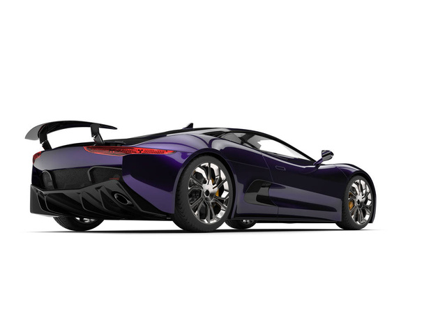 Metallic purple urban elegant sports car - rear light view
 - Фото, изображение