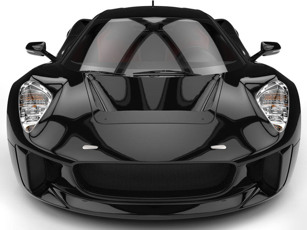Elegante coche deportivo negro super - tiro de primer plano extremo
 - Foto, imagen