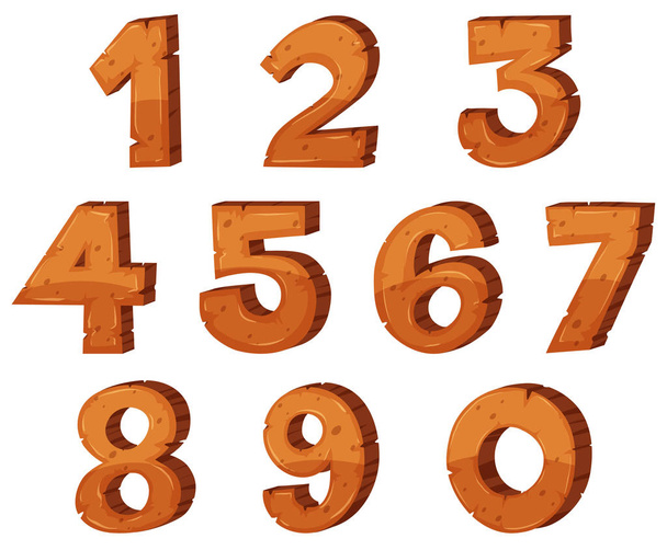 A számok nullára betűtípust design - Vektor, kép