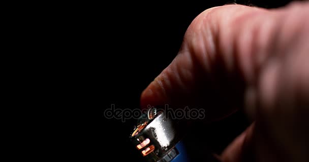 Hand of Man who Lights a Lighter  - Footage, Video