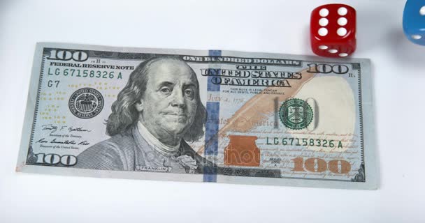 Dice Thrown on Dollar Bank Notes - Felvétel, videó