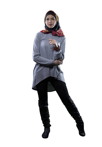 Woman Wearing Hijab Isolated on White Background - Foto, Bild