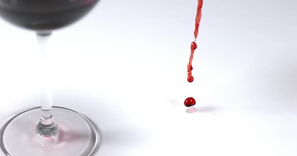 Punainen viini kaadetaan lähelle lasia
 - Materiaali, video