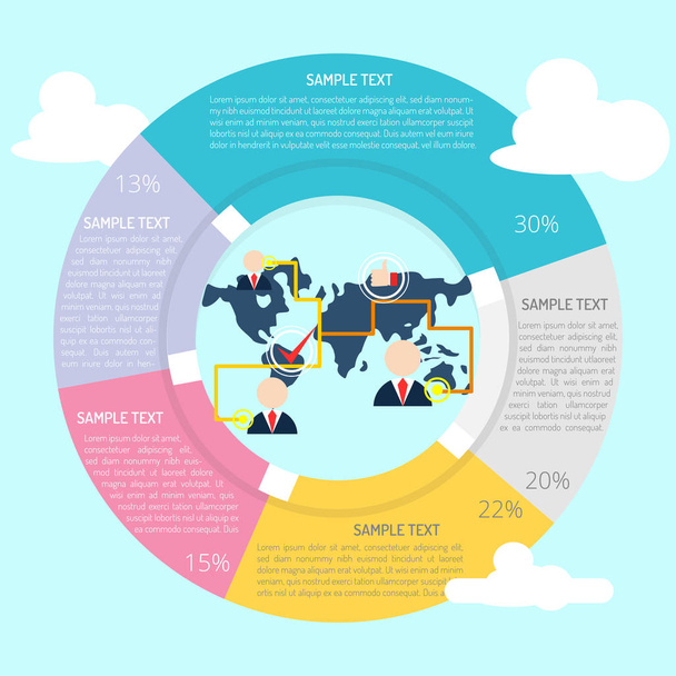 Infografik zur Geschäftsarbeit - Vektor, Bild