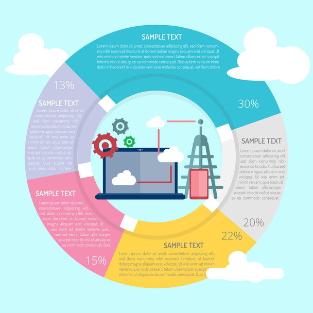 Cloud Services Infographic - Vector, afbeelding