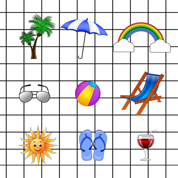 Иллюстрация элементов для сезона муссонов
 - Вектор,изображение