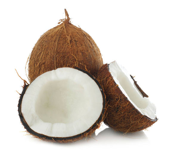 Coconut fruits on white background - Photo, Image