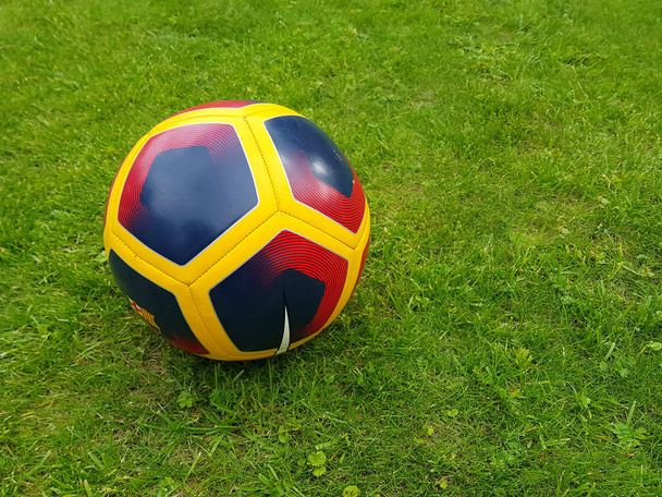 Russia, Moscow, June 2017. Colorfull soccer ball - Фото, изображение
