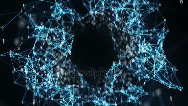 Fondo de movimiento abstracto Redes de datos de plexo binario digital Alpha Matte Loop
 - Imágenes, Vídeo