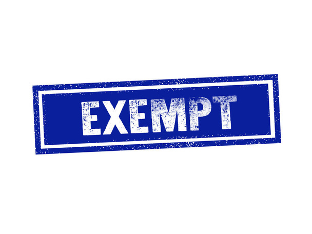 EXEMPT selo azul mensagem de texto selo no fundo branco
 - Vetor, Imagem