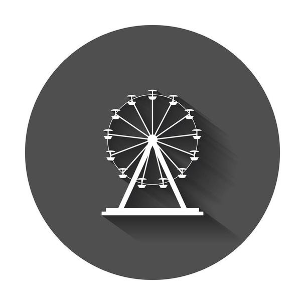 Ferris wheel vector icon. Carousel in park icon. Amusement ride  - Vector, Image