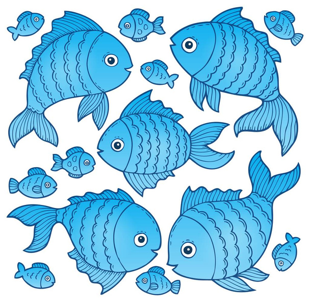 Ryby rysunki tematu obrazek 4 - Wektor, obraz