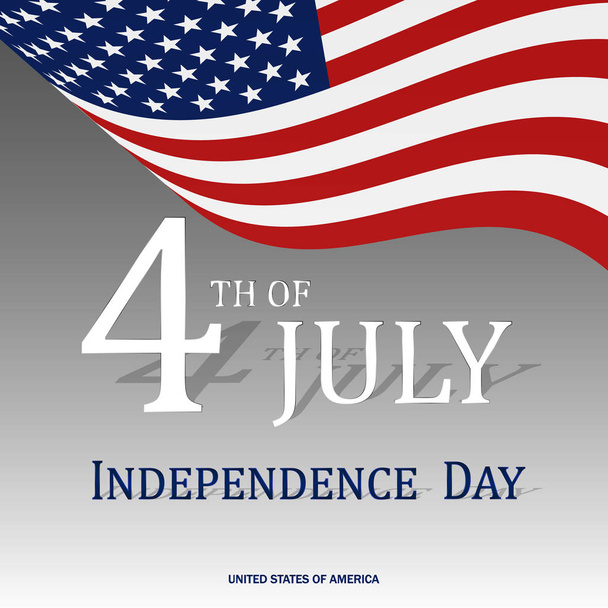 Τέταρτο του Ιουλίου, ημέρα ανεξαρτησίας Ηνωμένο δηλωμένα χαιρετισμό  - Διάνυσμα, εικόνα