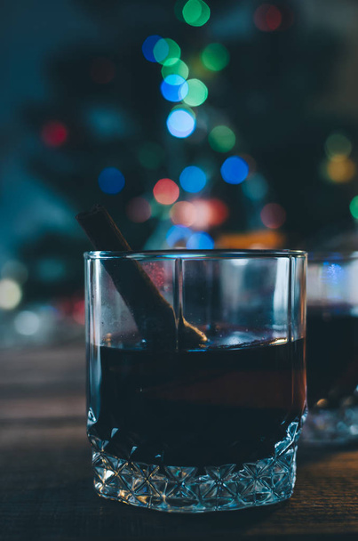 Red Mulled Wine in glass - Фото, изображение